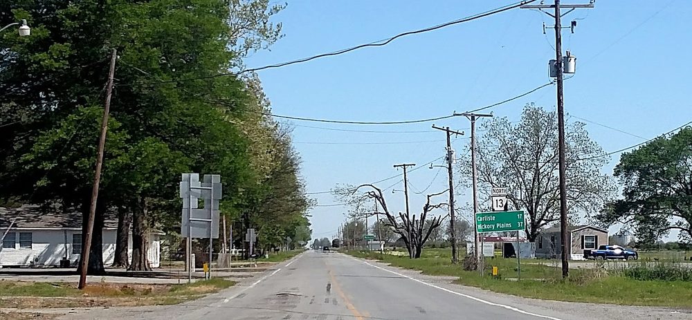 Arkansas Highway 13 through Humnoke at the U.S. 165 junction.